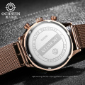 OCHSTIN GQ050D Top Brand Men Luxury Rose Gold Mesh Stainless Steel Wristwatch  Men Slim Classic Quartz Watch